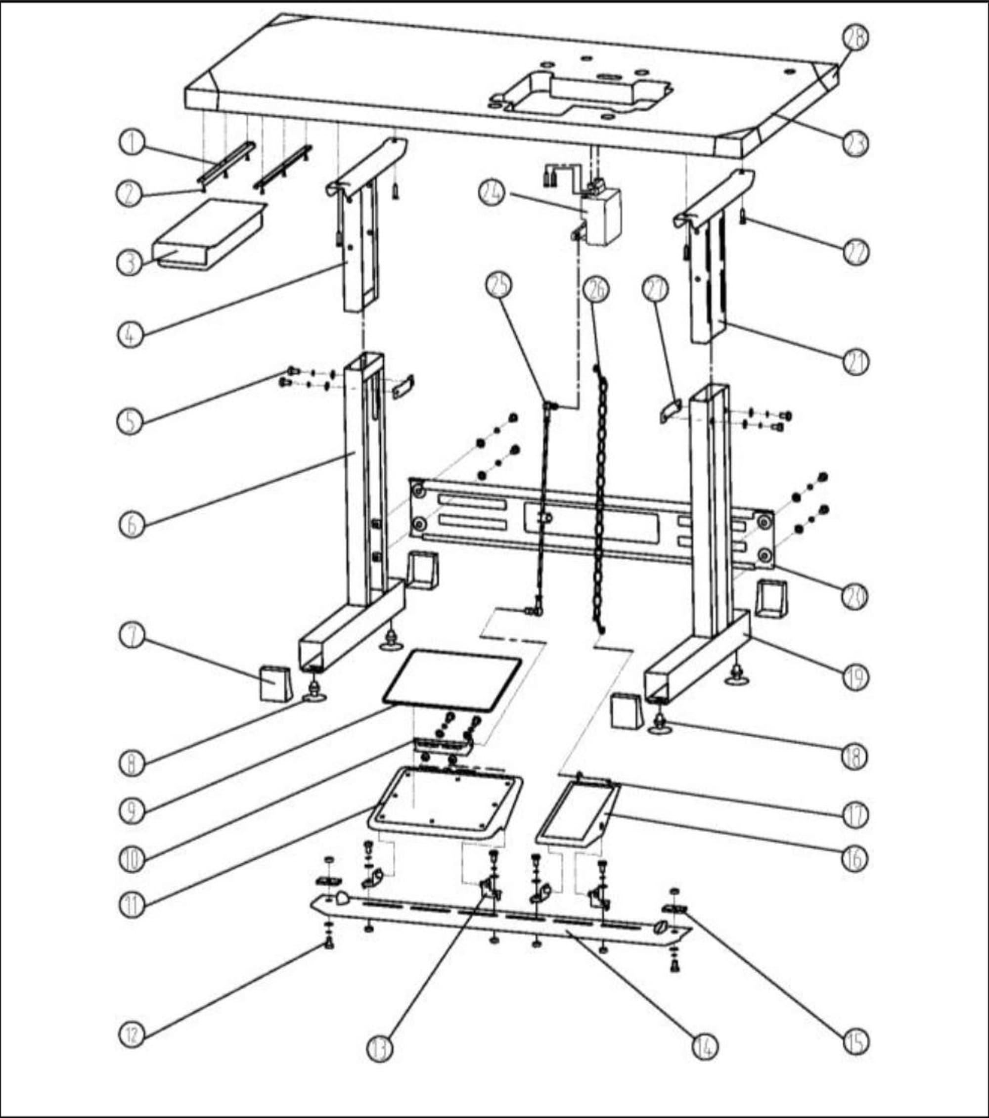 28 Machine Stand Table Assy