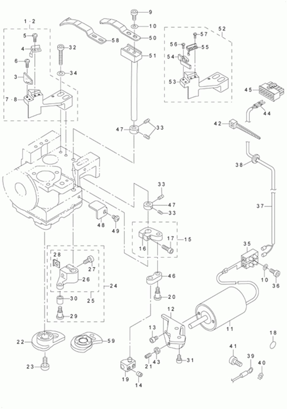 LU-2260N-7 - 7.RIGHT HOOK SHAFT BASE THREAD TRIMMER COMPONENTS