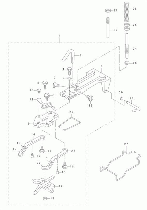 MB-1377 - 1. BUTTON CLAMP MECHANISM COMPONENTS