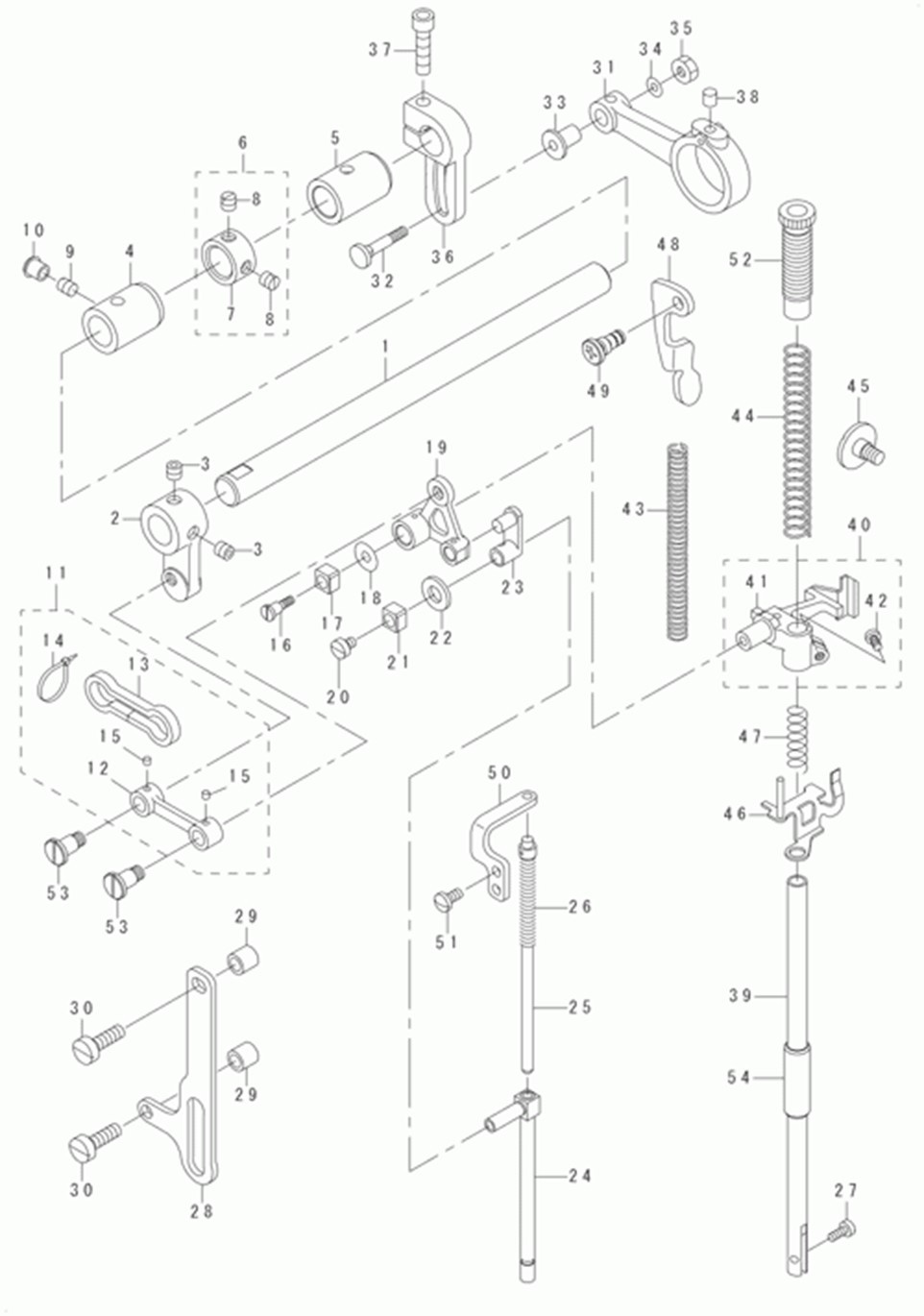 LU-1565 - 6. PRESSURE ADJUSTING & UPPER FEED MECHANISM COMPONENTS