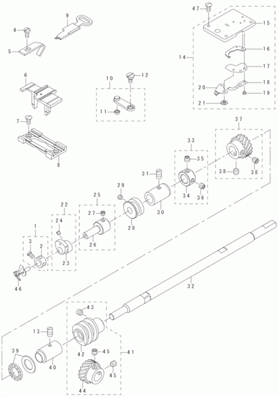 MB-1373 - 3. LOOPER SHAFT MECHANISM COMPONENTS