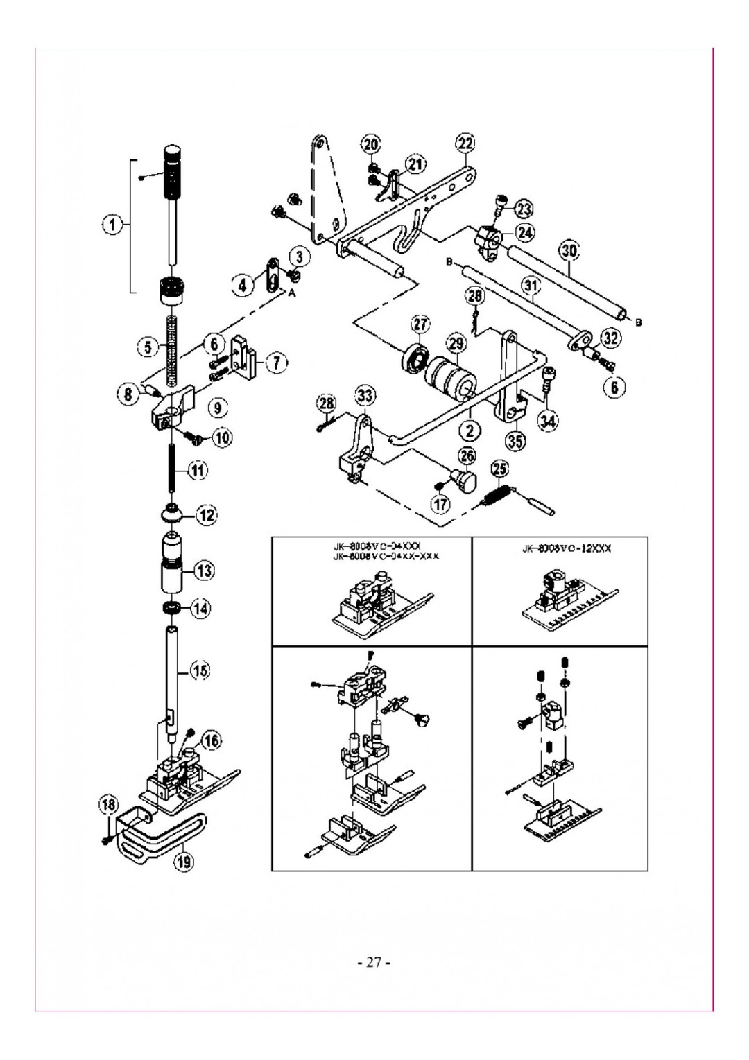 8 Presser Foot assemblies