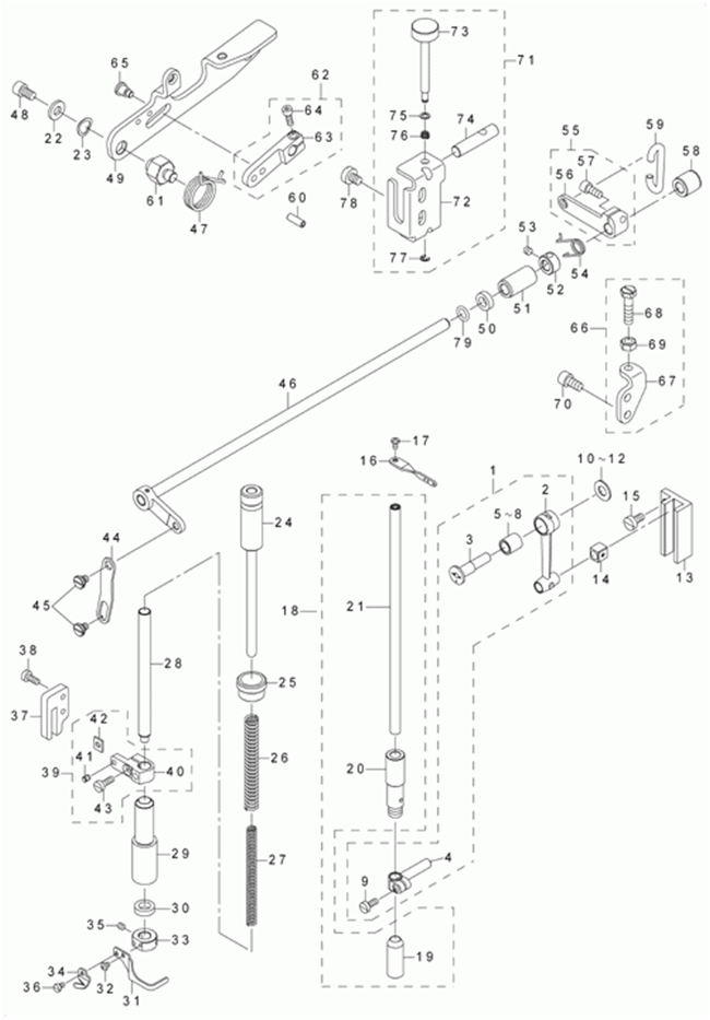 MF-7723 - 4. NEEDLE BAR & PRESSER COMPONENTS