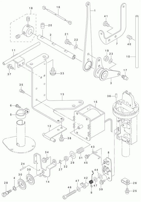 MEB-3200CS - 19. THREAD TAKE-UP LEVER & THREAD GUIDE COMPONENTS