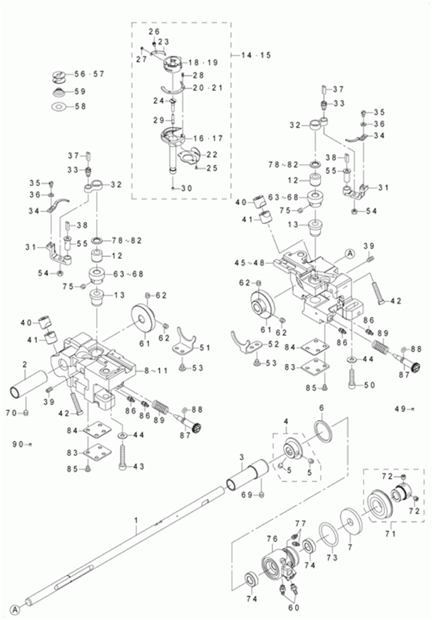 LH-3528ASF - 4.HOOK & HOOK DRIVING SHAFT COMPONENTS