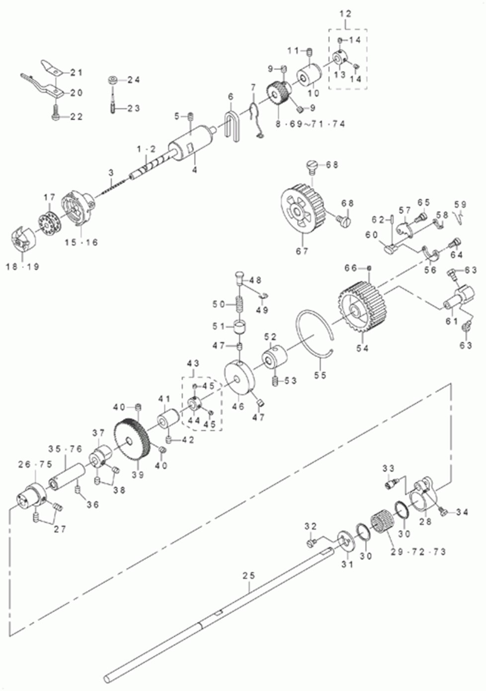 DNU-1541S - 6.HOOK SHAFT & LOWER SHAFT COMPONENTS