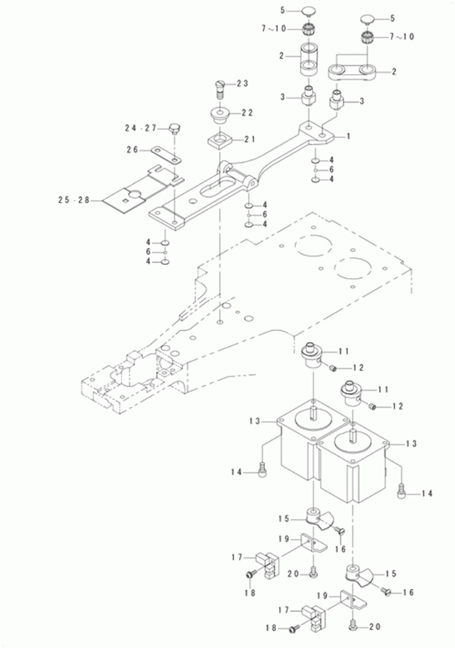 MB-1800ABR10 (с устройством для подачи пуговиц) - 5. FEED MECHANISM COMPONENTS