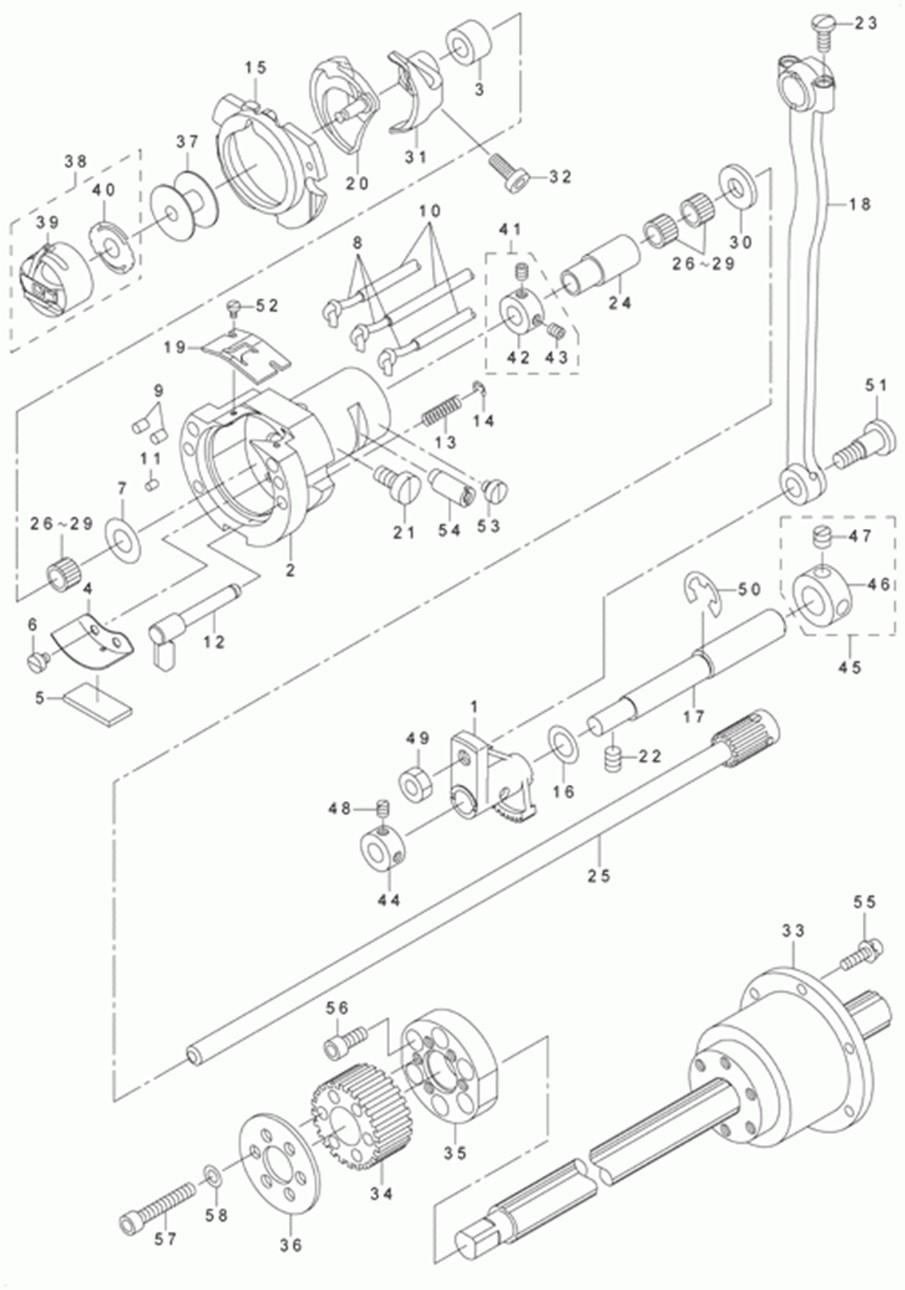 MOL-254 - 4. HOOK DRIVING SHAFT COMPONENTS