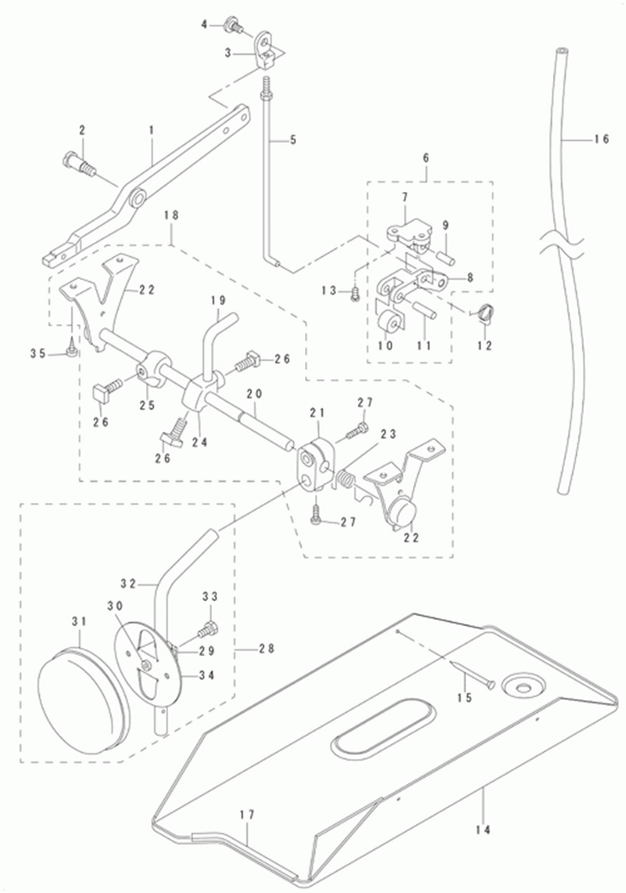 DU-140 - 9.KNEE LIFTER & OIL PAN COMPONENTS