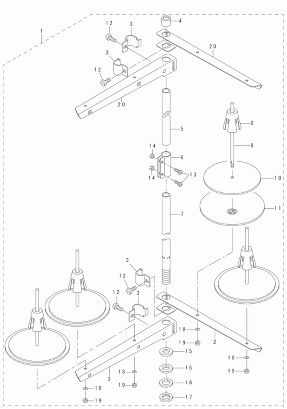 LU-1565 - 13. THREAD STAND COMPONENTS