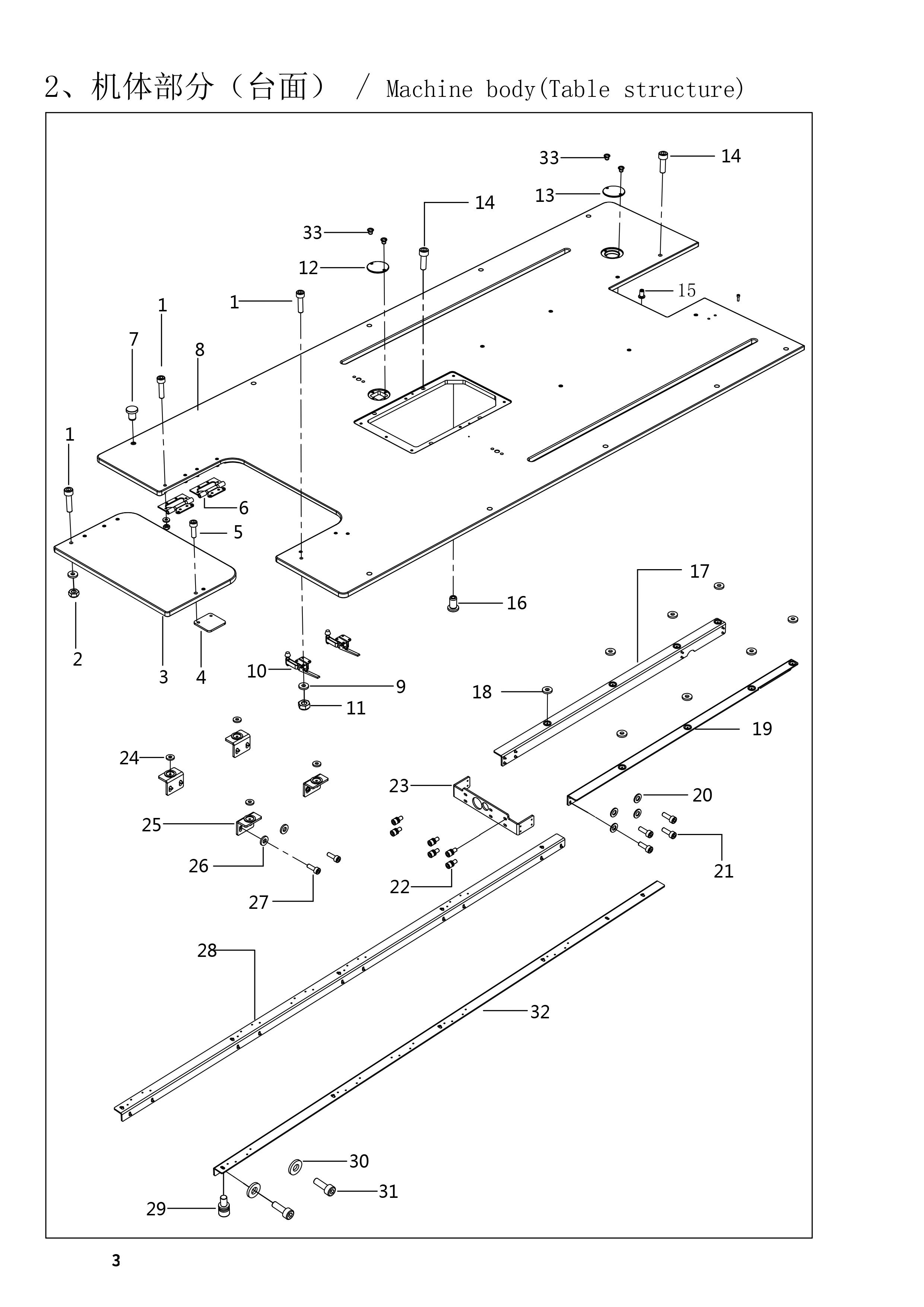 2 MACHINE BODY (TABLE STRUCTURE)