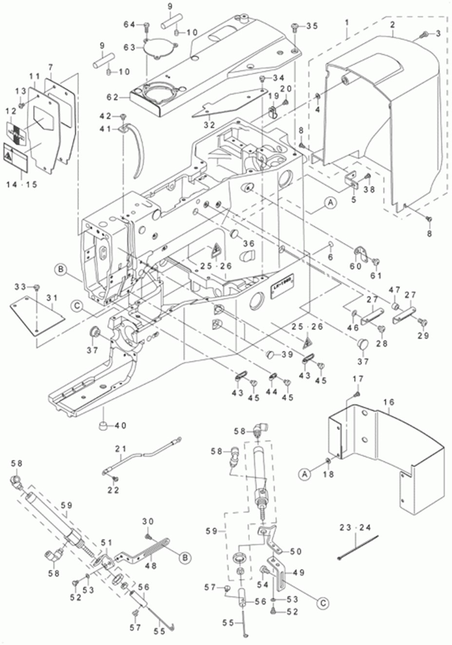 MOL-254 - 1. MACHINE FRAME & MISCELLANEOUS COMPONENTS