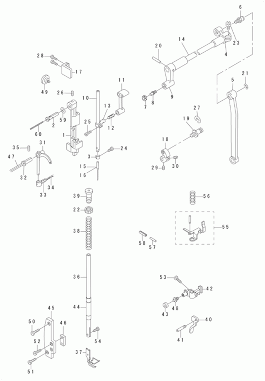 DSC-244-7 - 3.NEEDLE BAR,THREAD TAKE-UP LEVER &amp;amp; PRESSER BAR COMPONENTS