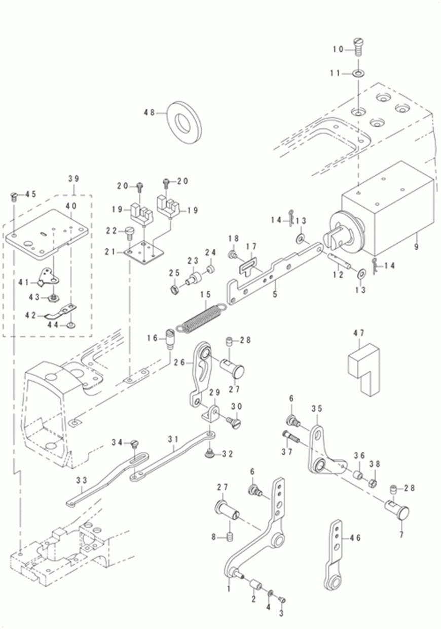 MB-1800ABR10 (с устройством для подачи пуговиц) - 6. PRESSER LIFTER & THREAD CUTTER COMPONENTS