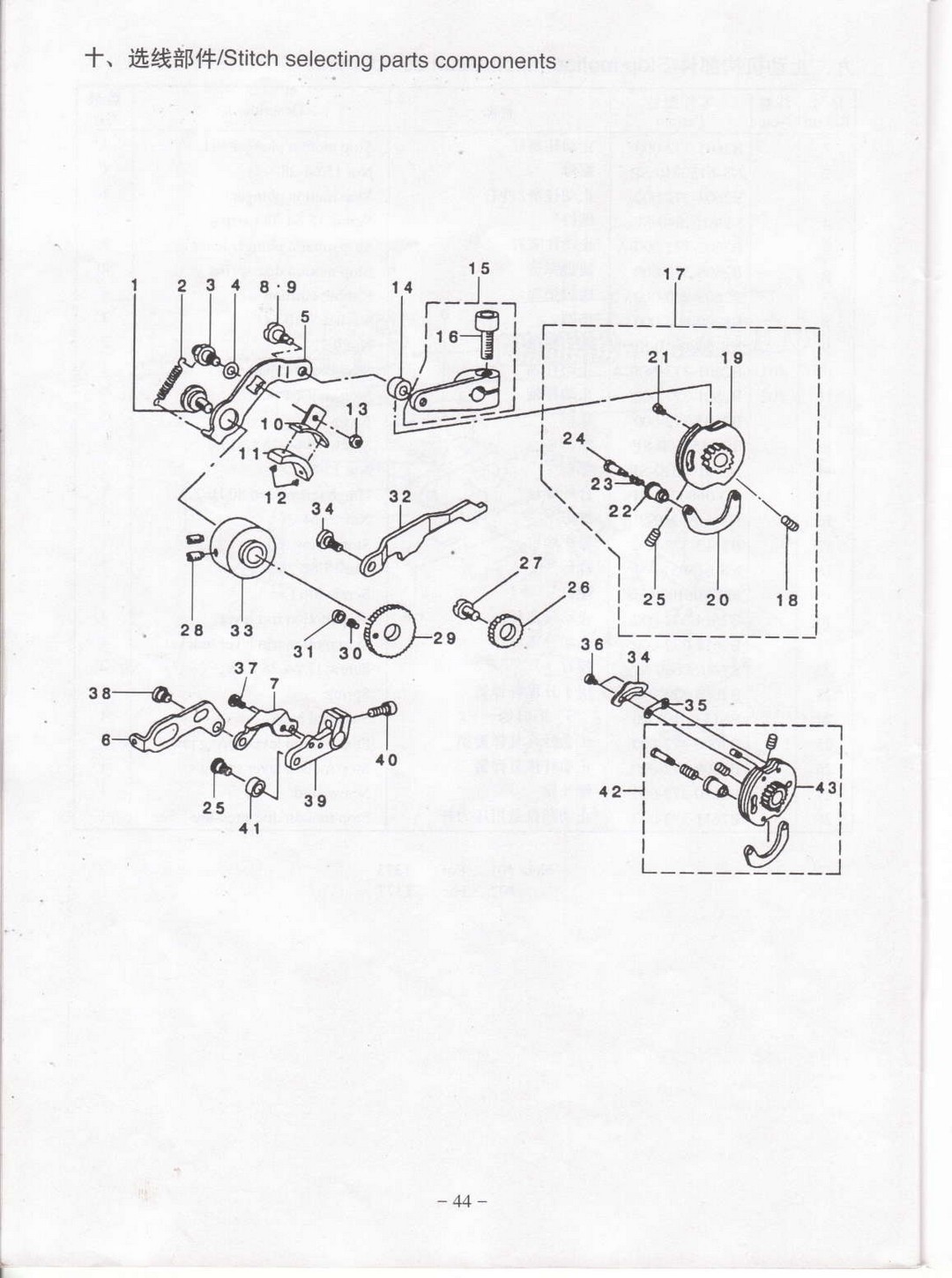 10 Stitch selecting parts components фото