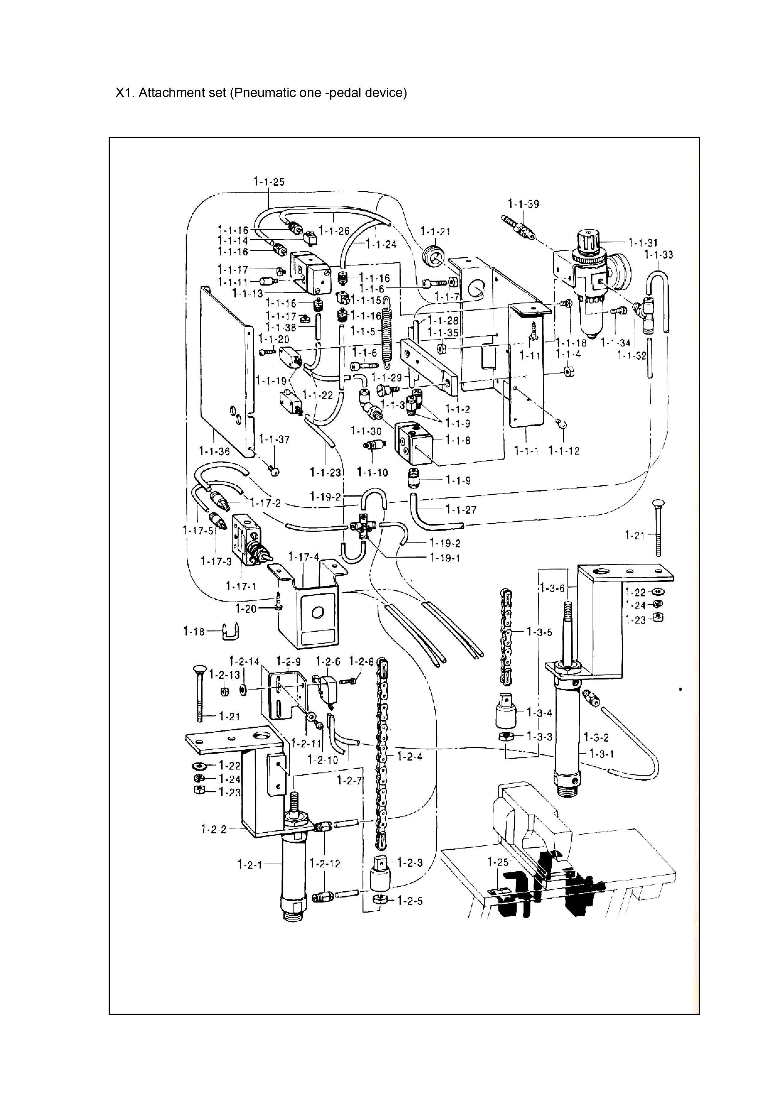 25 ATTACHMENT SET (PNEUMATIC ONE -PEDAL DEVICE)