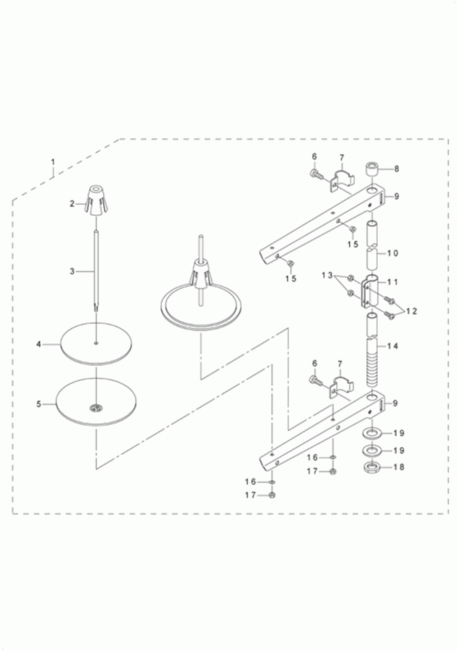 LU-1508H - 13.THREAD STAND COMPONENTS