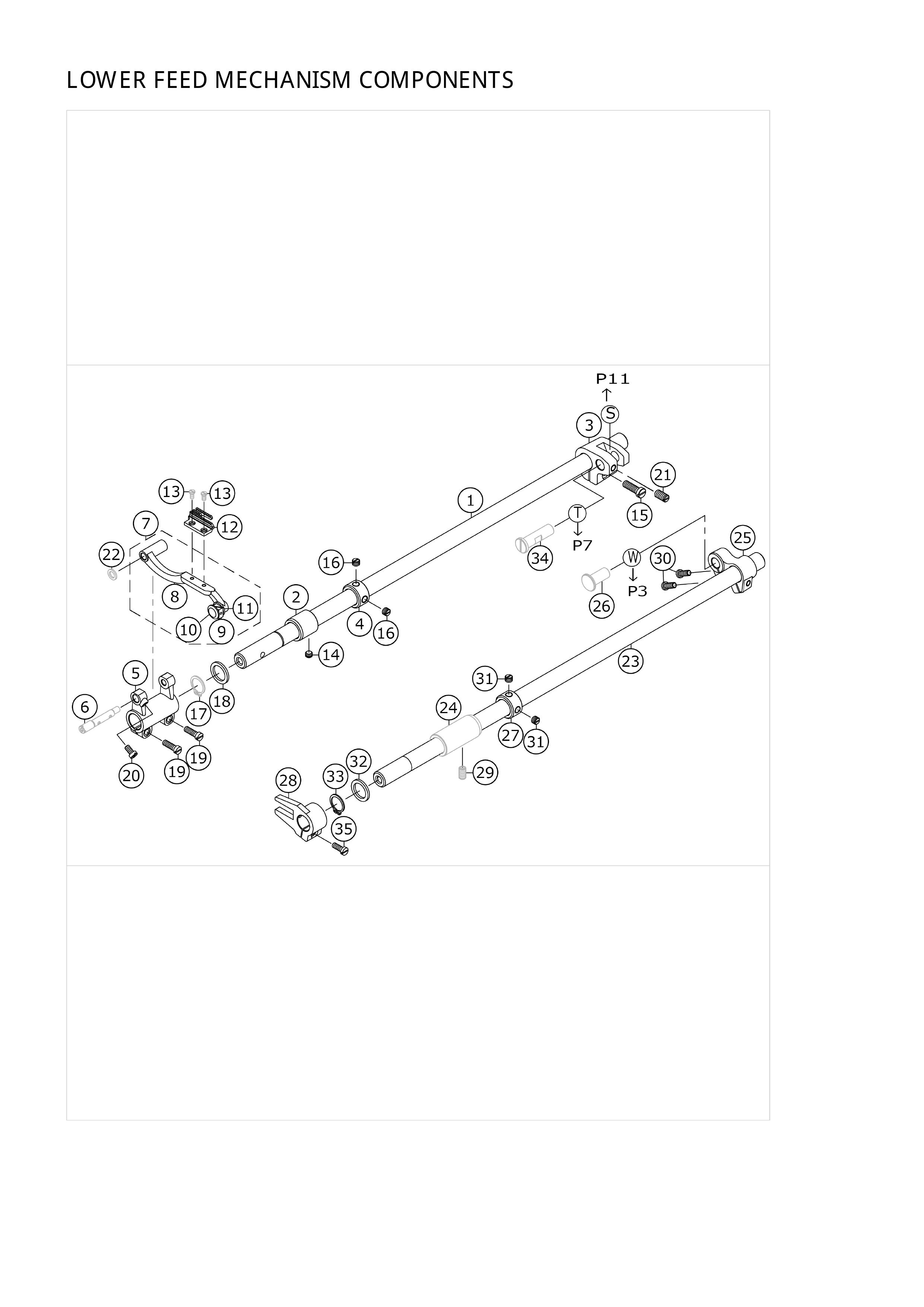 6. LOWER FEED MECHANISM COMPONENTS