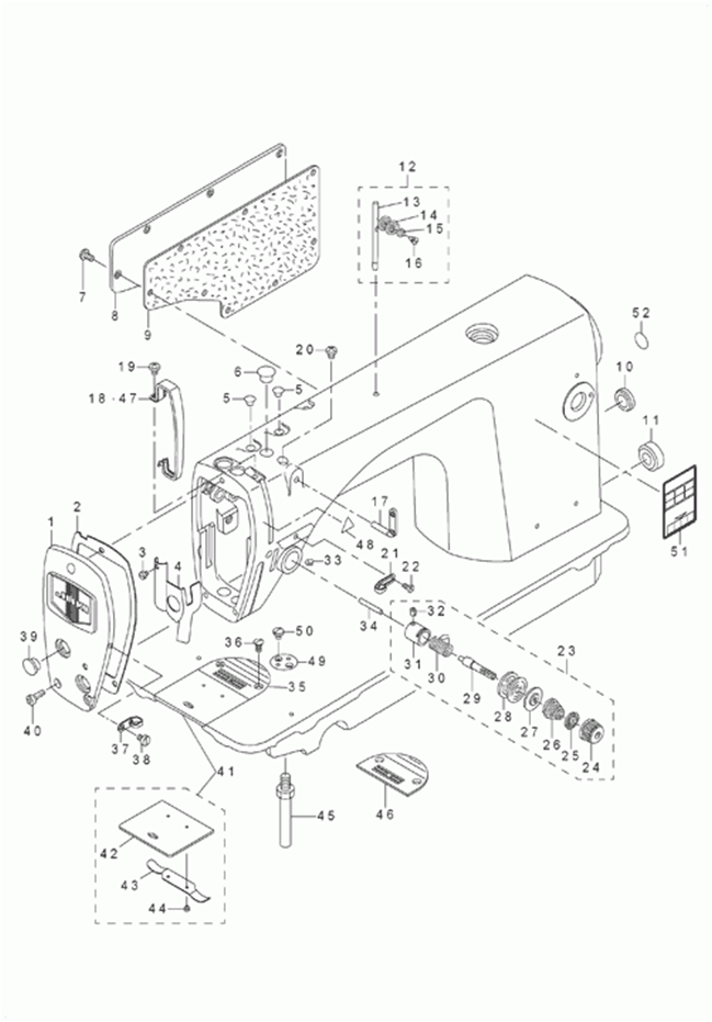 DDL-8700 - 1. MACHINE FRAME & MISCELLANEOUS COVER COMPONENTS