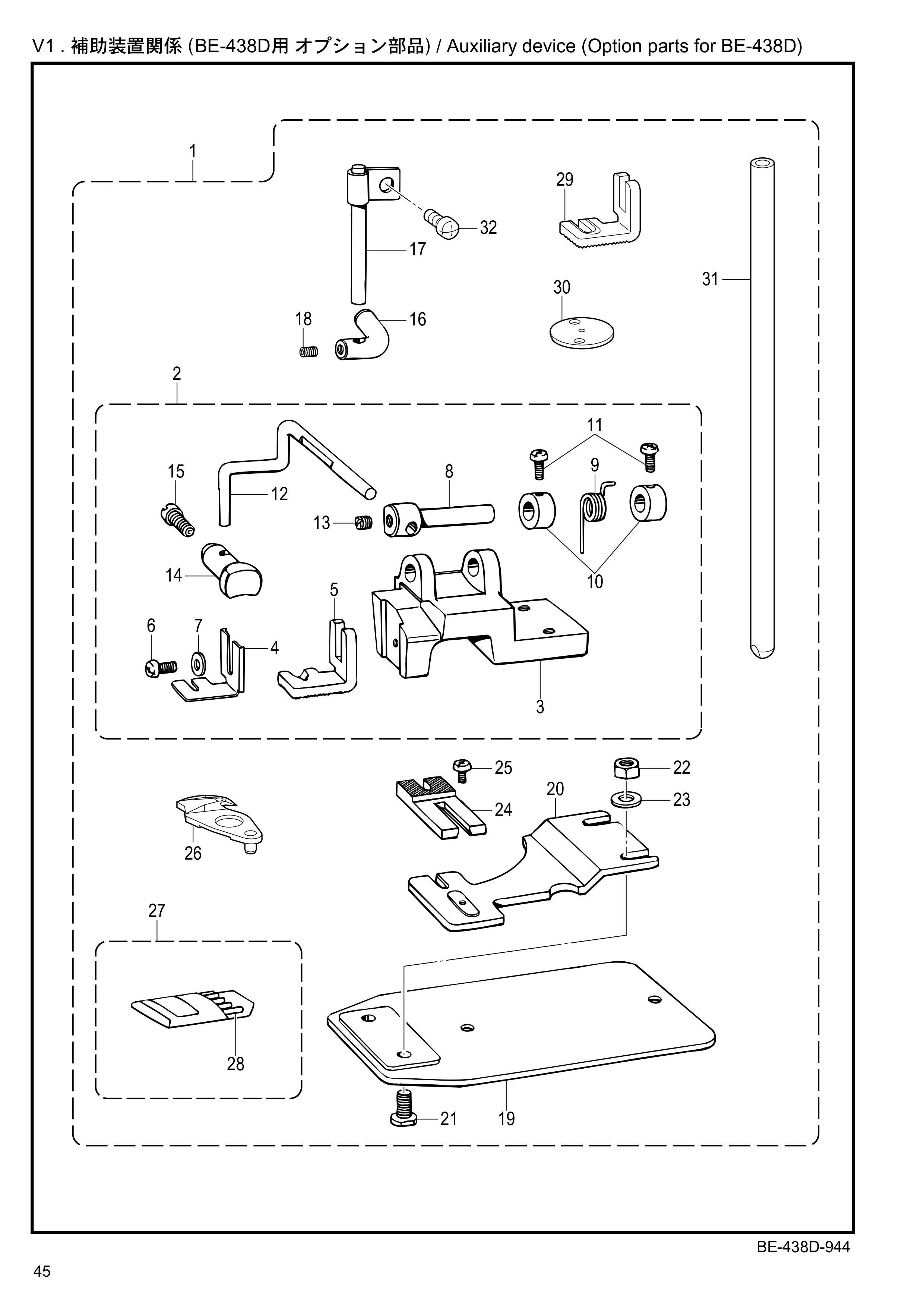 21 V1 Auxiliary device (Option parts for BE-438D)