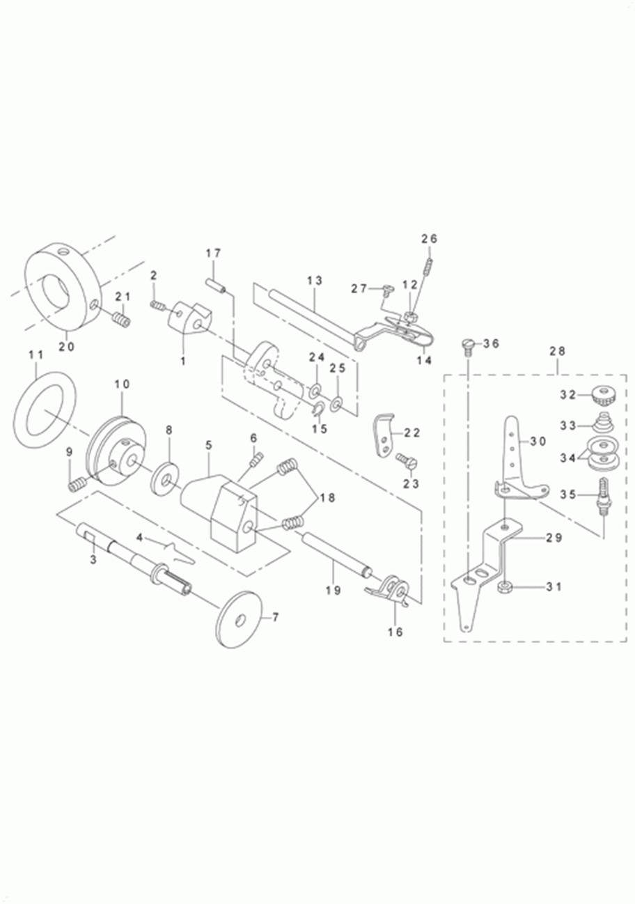 LU-2260N-7 - 13.LOWER THREAD WINDER MECHANISM COMPONENTS