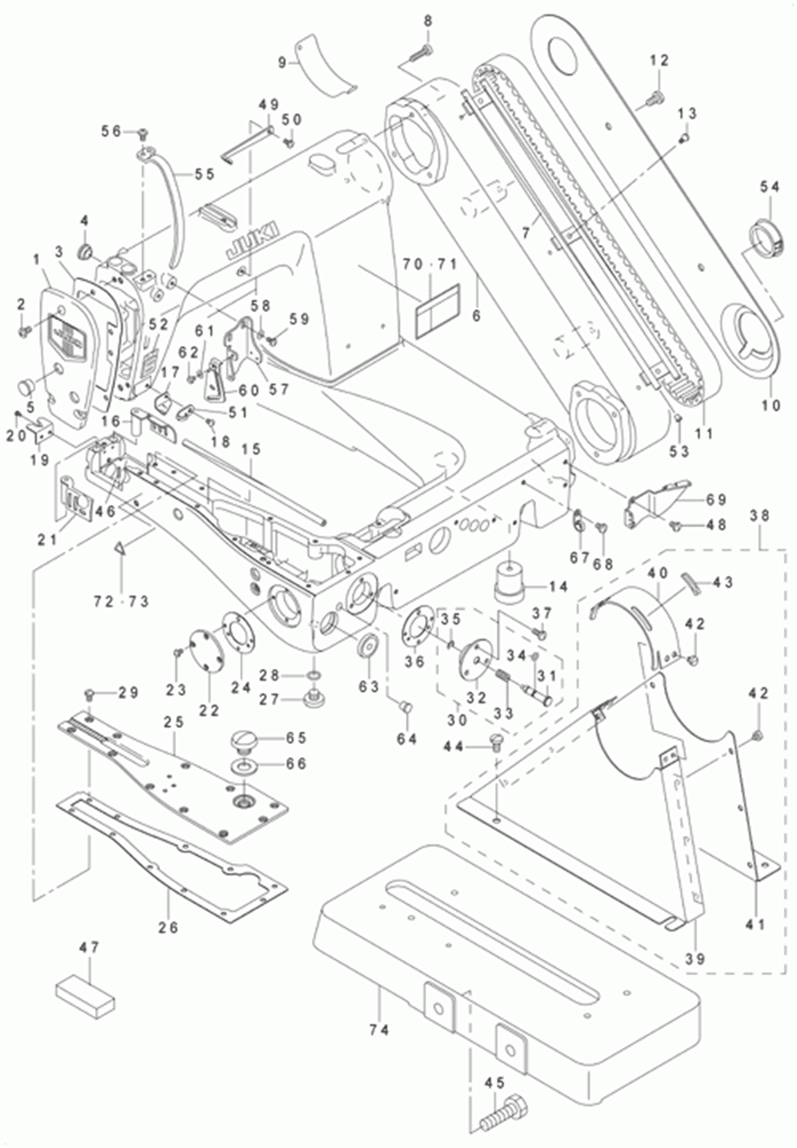 MS-1190 - 1. MACHINE FRAME & MISCELLANEOUS COVER COMPONENTS (1)