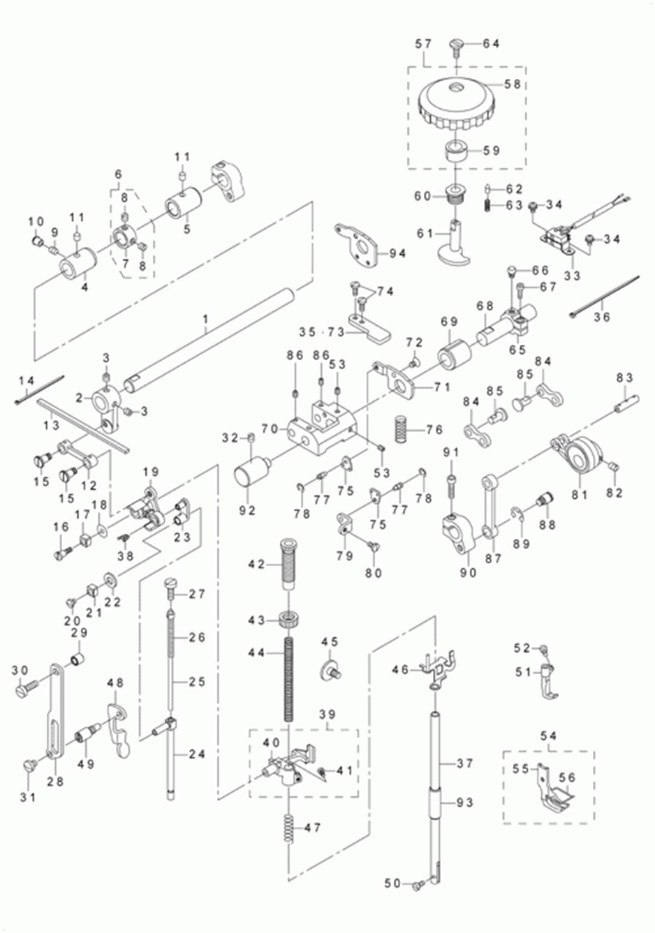 DNU-1541-7 - 4.PRESSURE ADJUSTING & UPPER FEED MECHANISM COMPONENTS