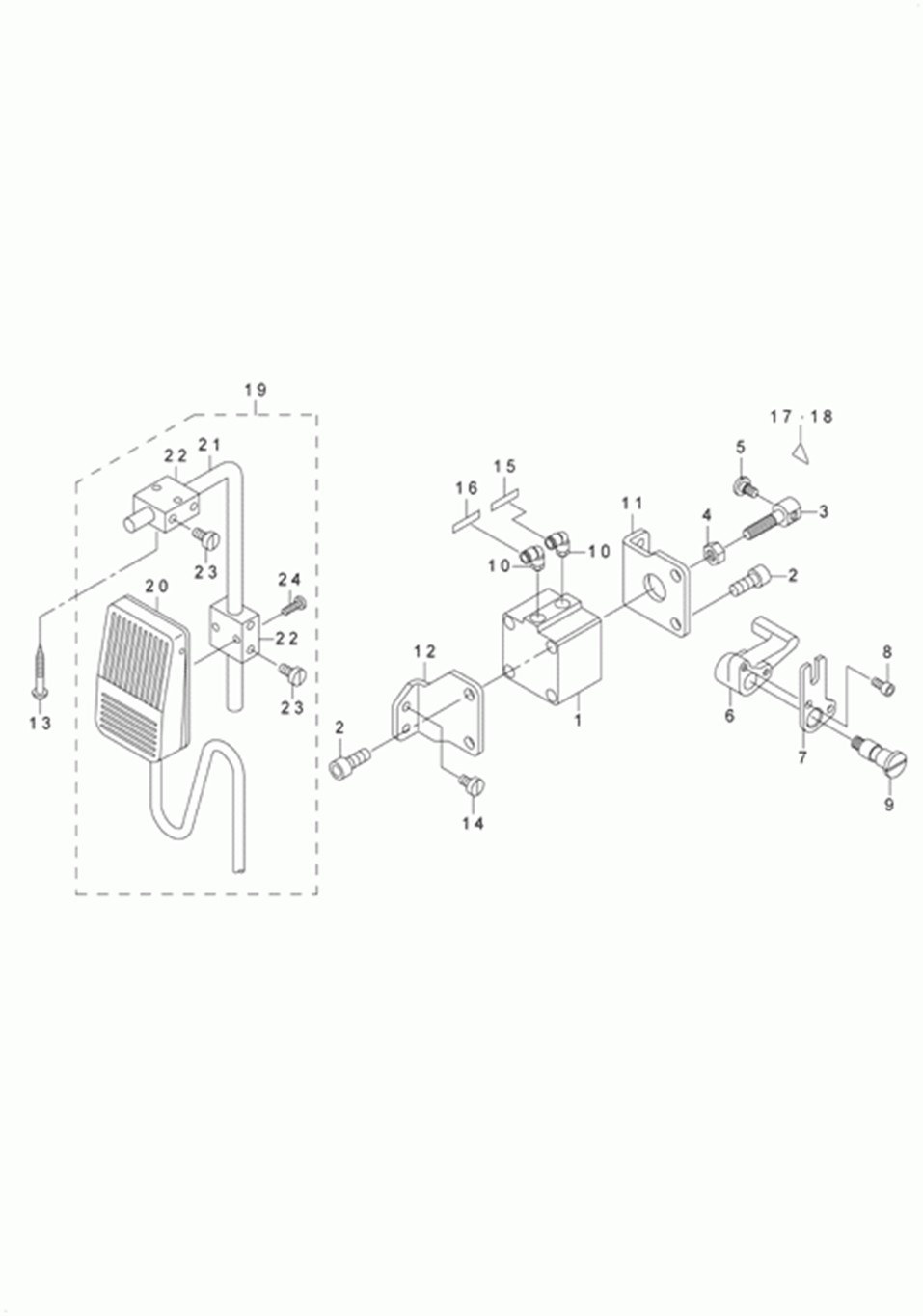 LU-1510 - 13.AUTOMATIC PRESSER LIFTING MECHANISM (OPTION) COMPONENTS