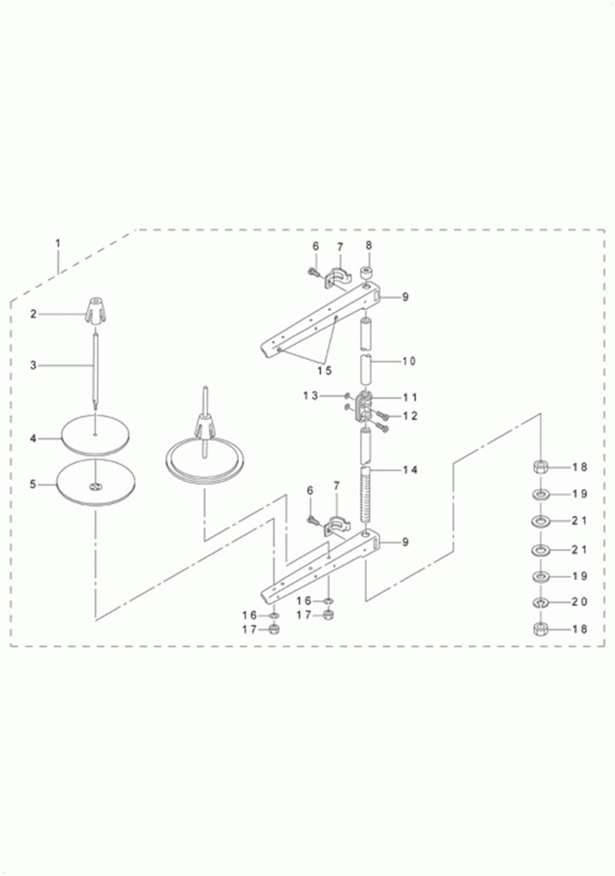 AMS-215D - 15.THREAD STAND COMPONENTS