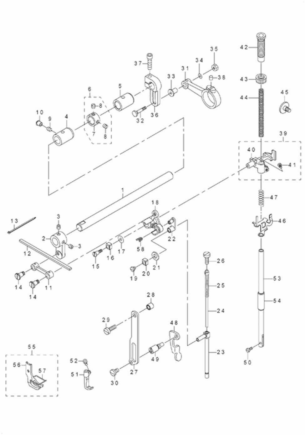 DNU-1541S - 4.PRESSURE ADJUSTING & UPPER FEED MECHANISM COMPONENTS