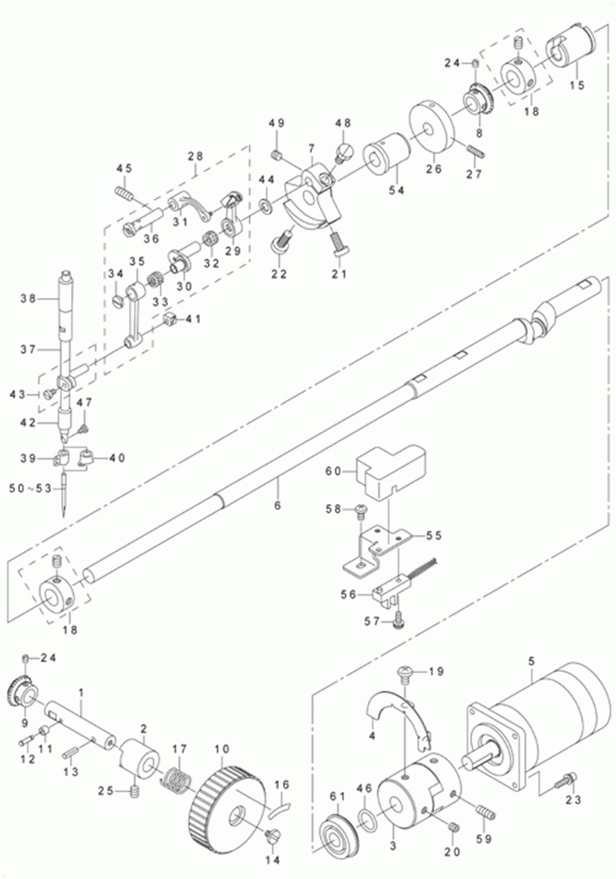 AMS-215D - 3.MAIM SHAFT & NEEDLE BAR COMPONENTS