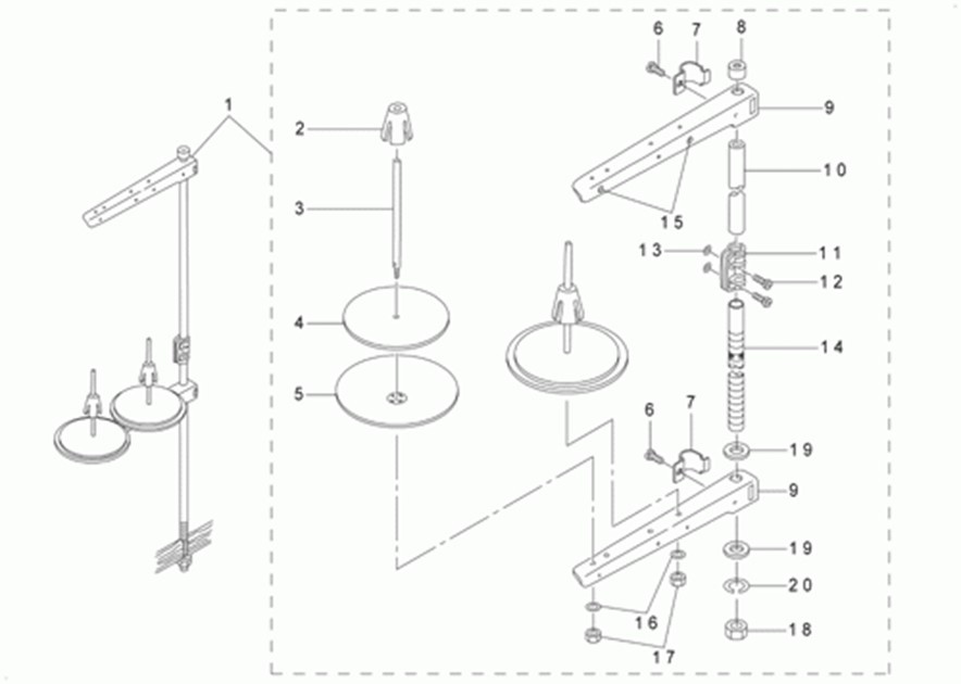 DLN-5410NJ-7 - 13. THREAD STAND COMPONENTS