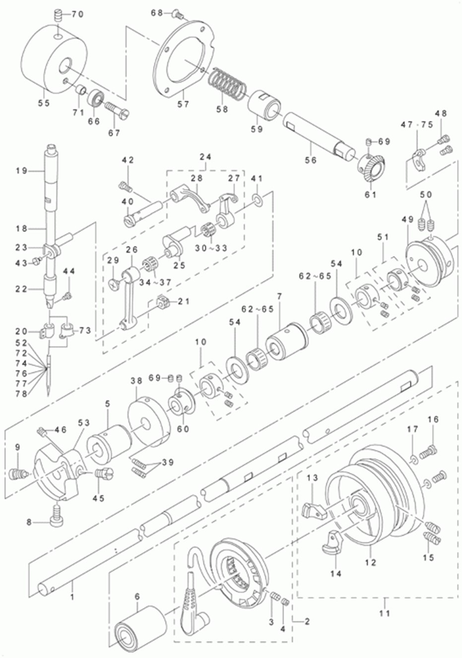 AMS-223C - 4. MAIM SHAFT & NEEDLE BAR COMPONENTS