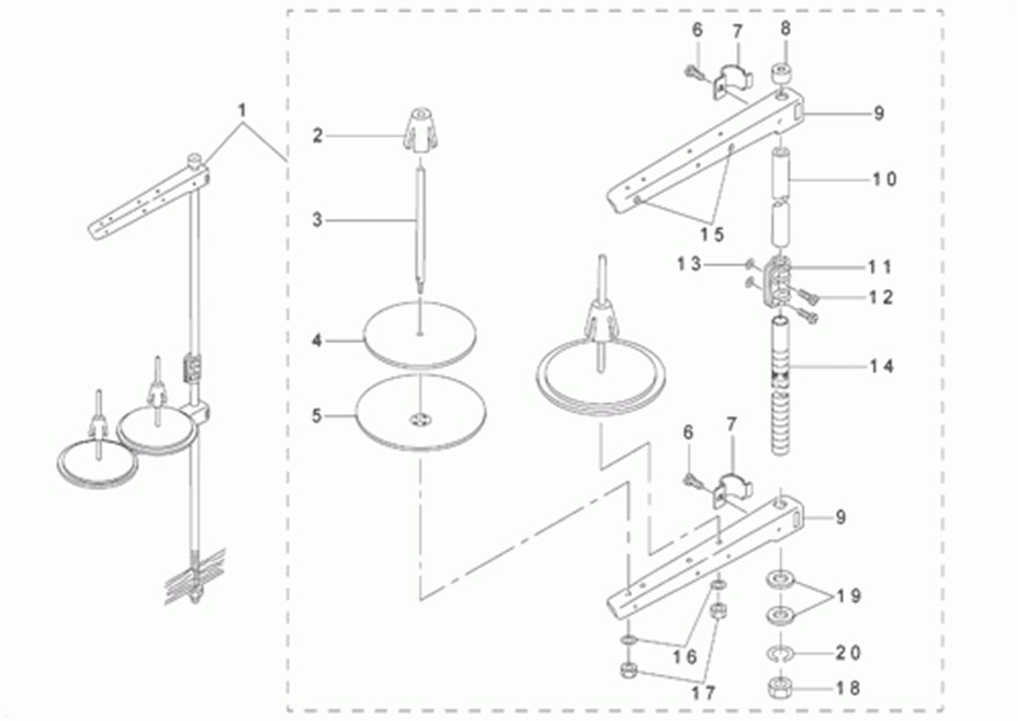 DLM-5200N - 10. THREAD STAND COMPONENTS