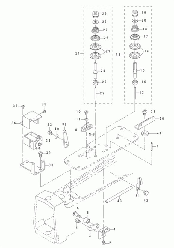 MB-1800ABR10 (с устройством для подачи пуговиц) - 4. THREAD TENSION RELEASE COMPONENTS