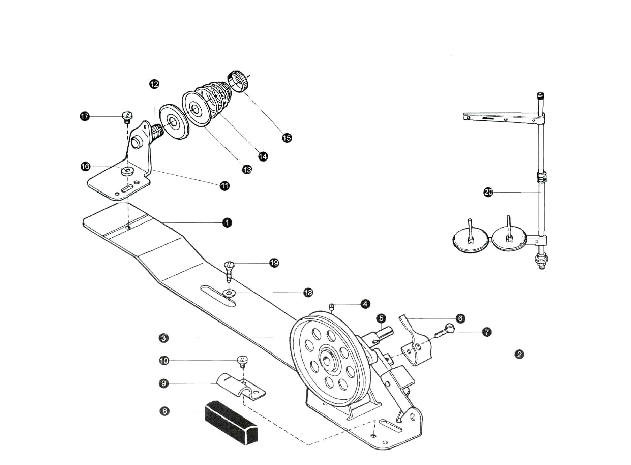 10 BOBBIN WINDER,SPOOL STAND MECHANISM