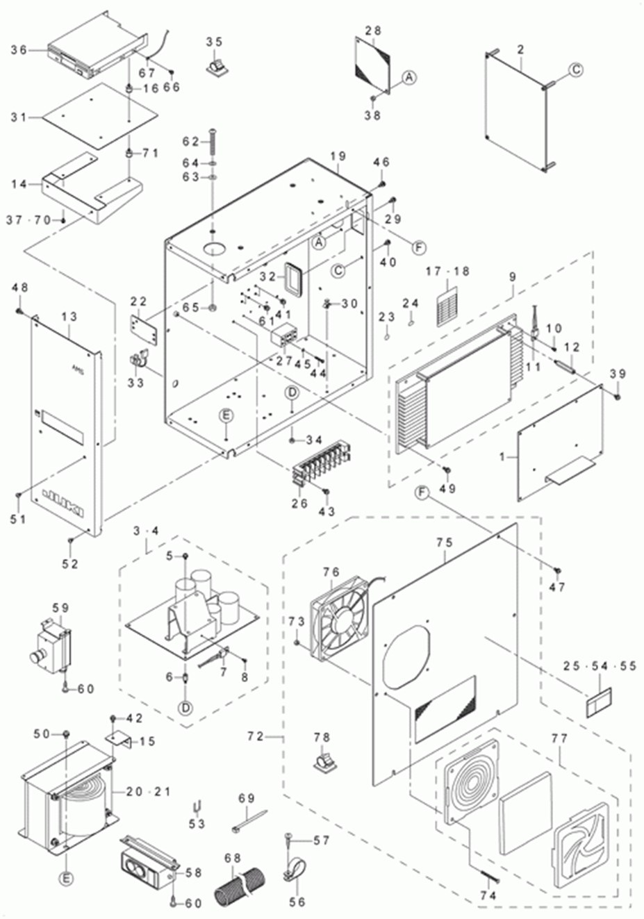 AMS-210D - 19.CONTROL BOX COMPONENTS