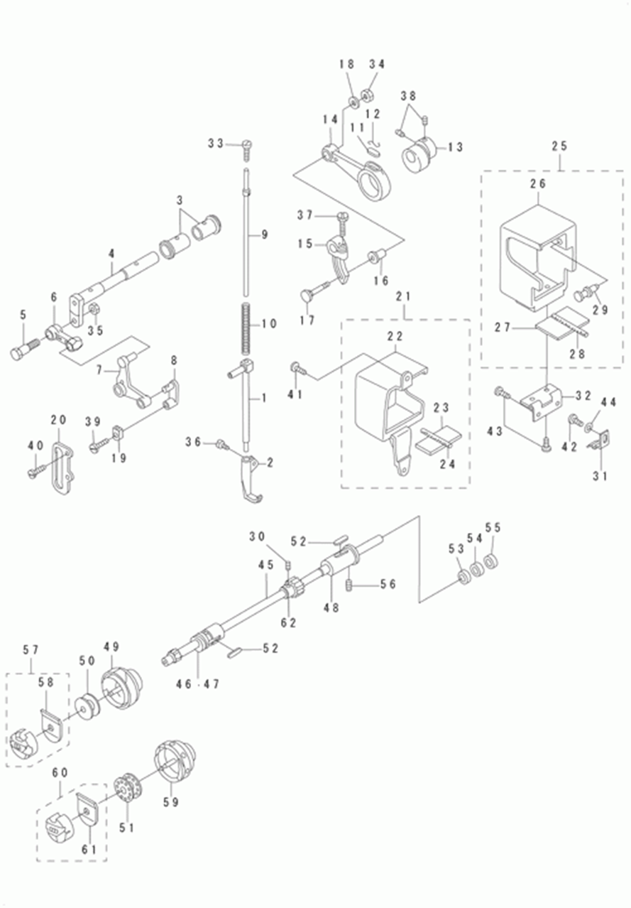 DSC-246 - 6.UPPER FEED MECHANISM & HOOK DRIVING SHAFT COMPONENTS