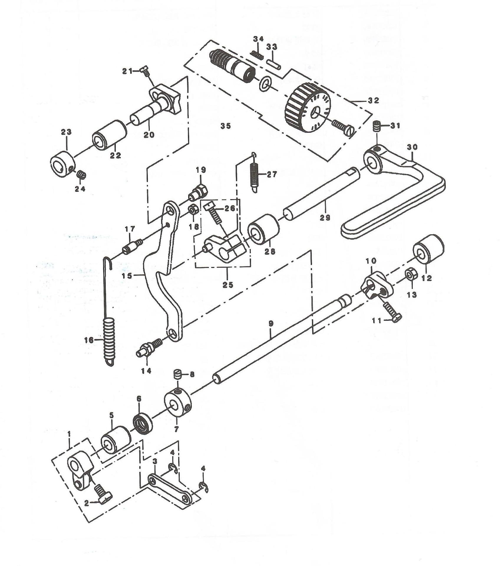 6 FEED ADJUST MECHANISM COMPONENTS