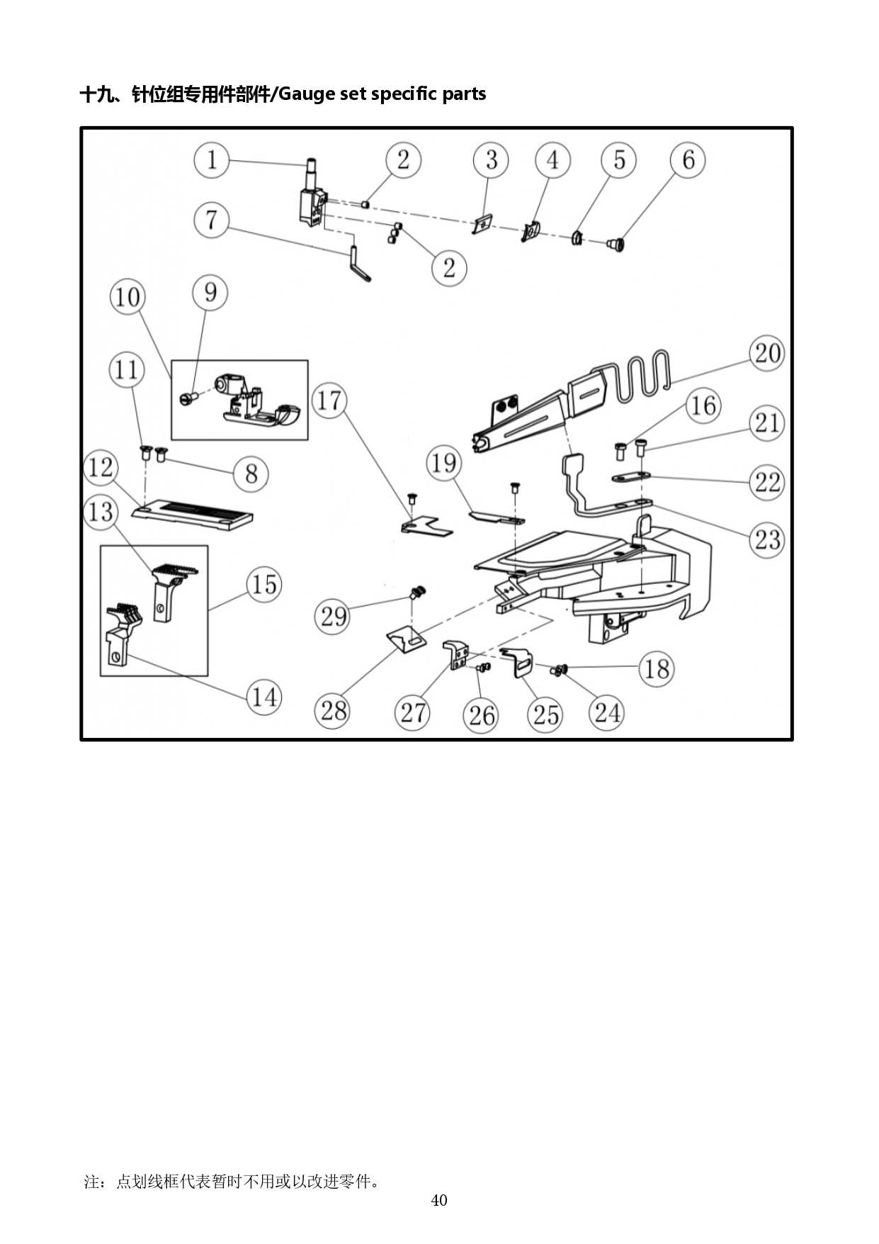 20 GAUGE SET SPECIFIC PARTS