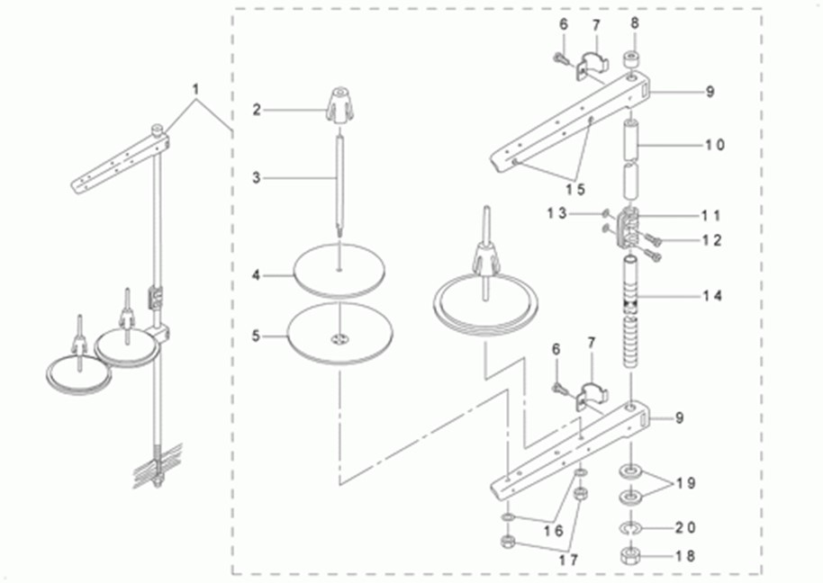 DLU-5490N - 14. THREAD STAND COMPONENTS