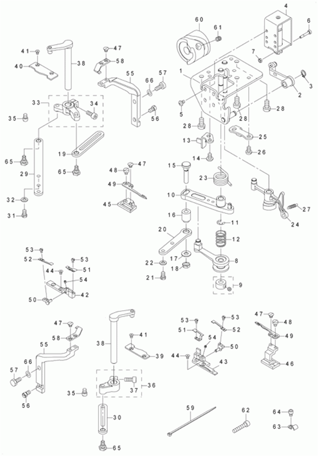 LH-3568ASF - 9.THREAD TRIMMER MECHANISM COMPONENTS (FOR LH-3568-7)