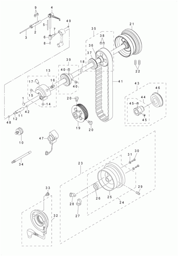 LH-3568ASF - 2.MAIN SHAFT & THREAD TAKE-UP COMPONENTS