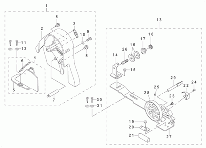 DDL-8700-7 - 11. BELT COVER & BOBBIN COMPONENTS