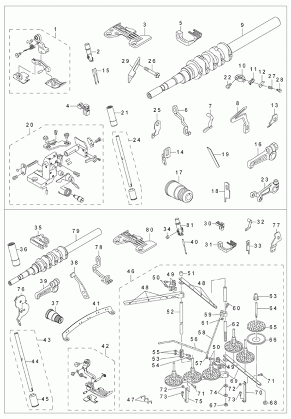 Оверлок MO-6916R - 2. MO-6943R-1D6-307