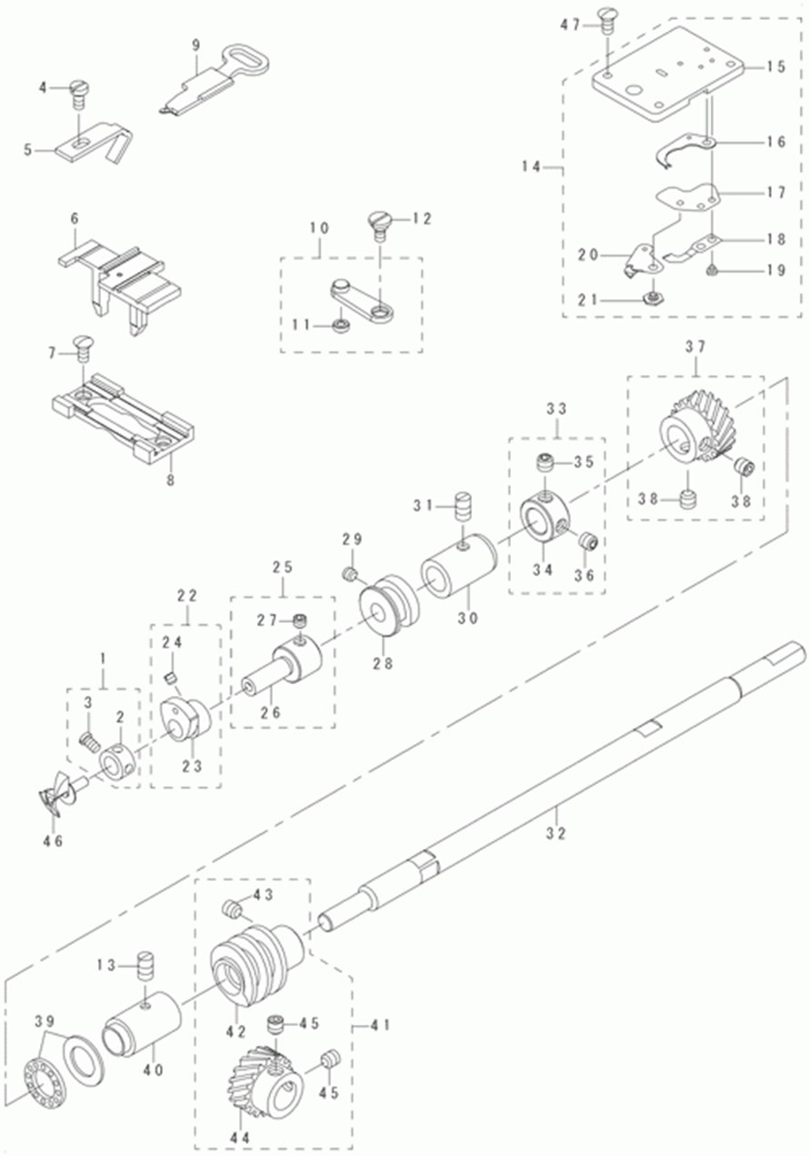 MB-1377 - 3. LOOPER SHAFT MECHANISM COMPONENTS