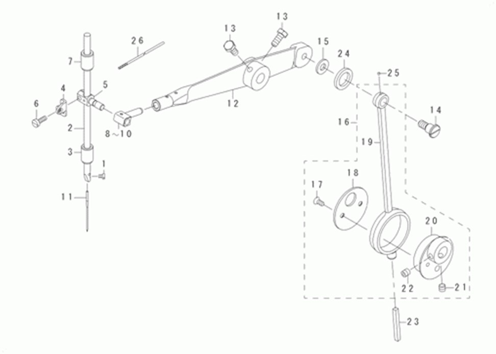 MB-1377 - 8. NEEDLE BAR DRIVING MECHANISM COMPONENTS