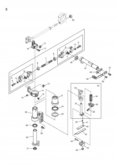8 UPPER KNIFE CARRIER AND HOOK DRIVING MECHANISM