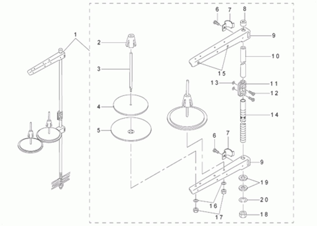 DMN-5420N-7 - 14.THREAD STAND COMPONENTS