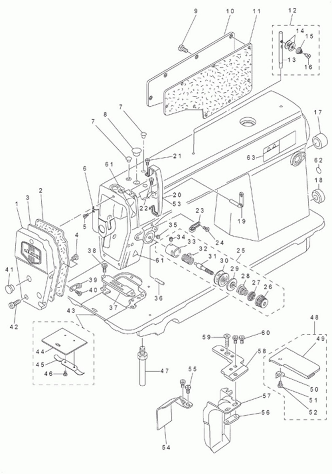 DLM-5200N - 1. MACHINE FRAME & MISCELLANEOUS COVER COMPONENTS